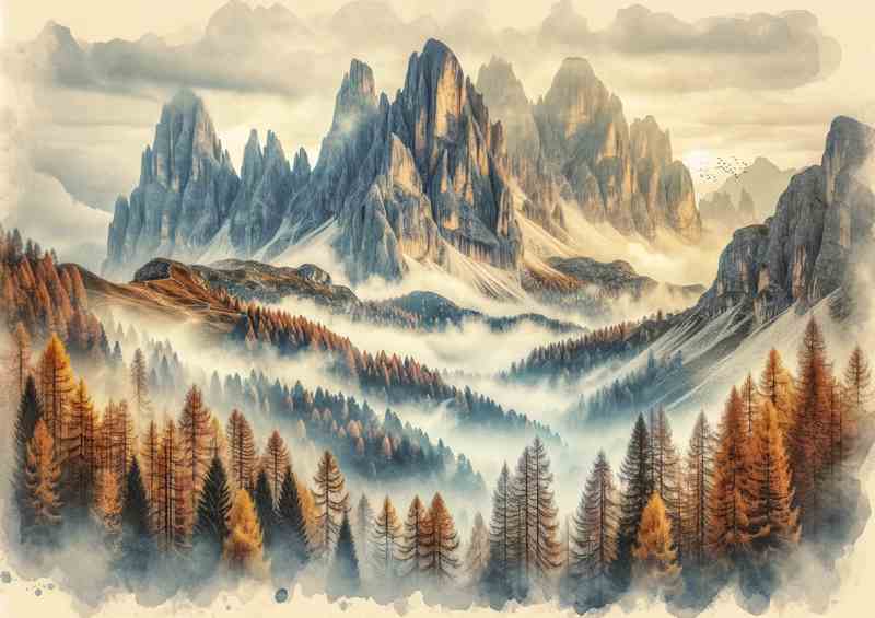 Dolomite Mist | Mountain Metal Poster