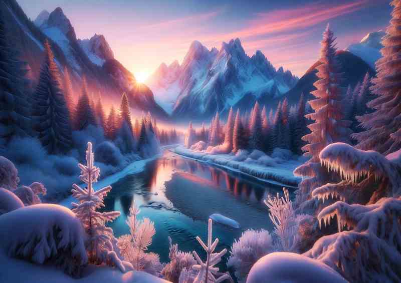 Frozen Majesty The Alpine Sunrise | Metal Poster