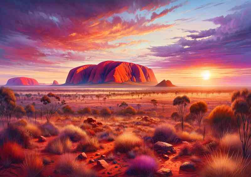Outback Uluru Ayers Rock Metal Poster | Summer Sunrise