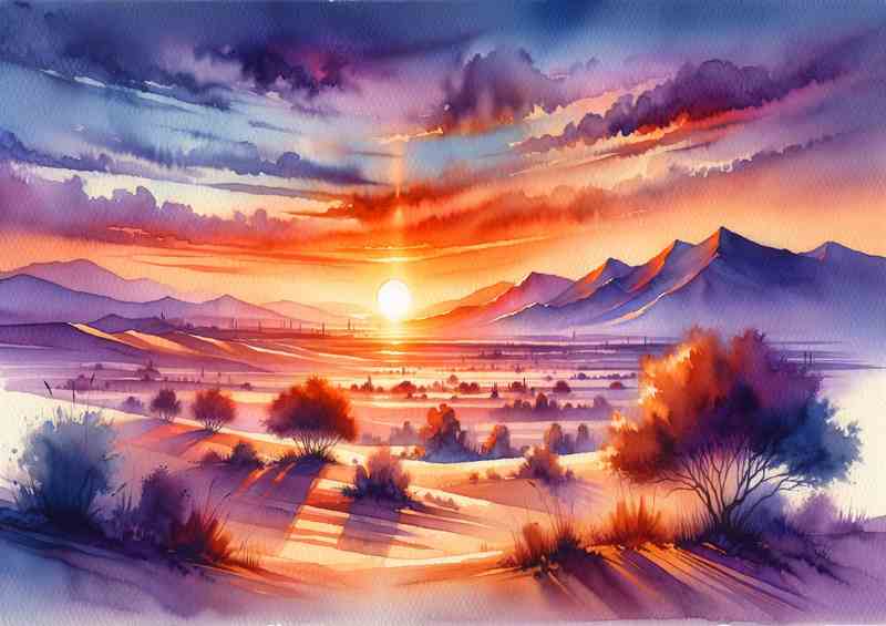 Sunset Serenade A Desert Scene | Metal Poster