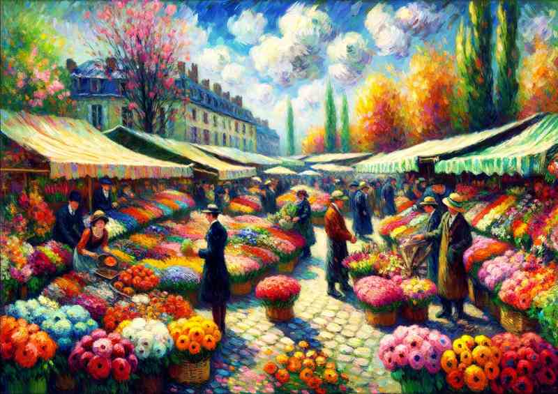 Springs Canvas A Flower Market | Metal Poster