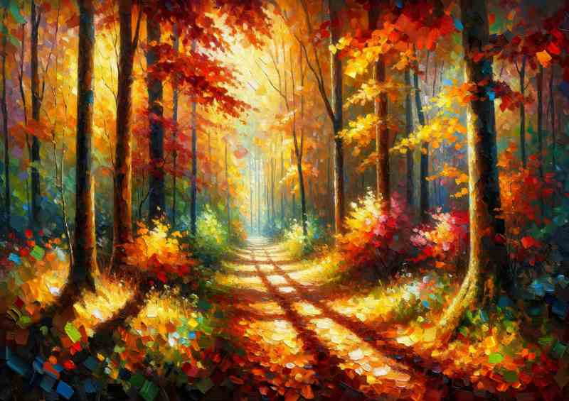 Autumns Majesty A Forest Path | Metal Poster
