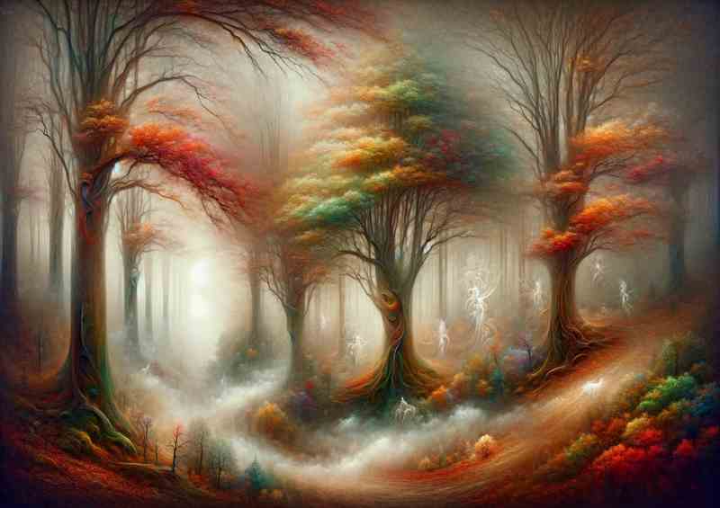 Autumns Mystery A Foggy Morning in Surrealist Style | Metal Poster