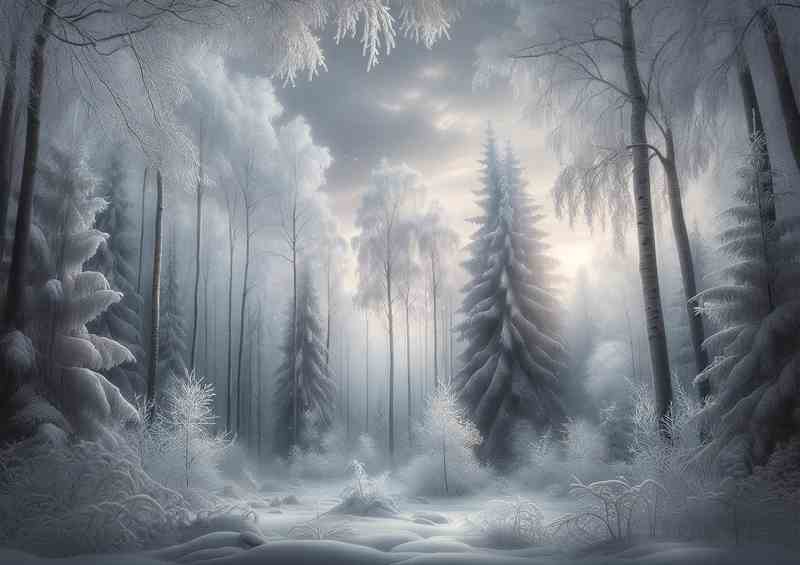 Frozen Elegance The Magic of a Winter Forest | Metal Poster