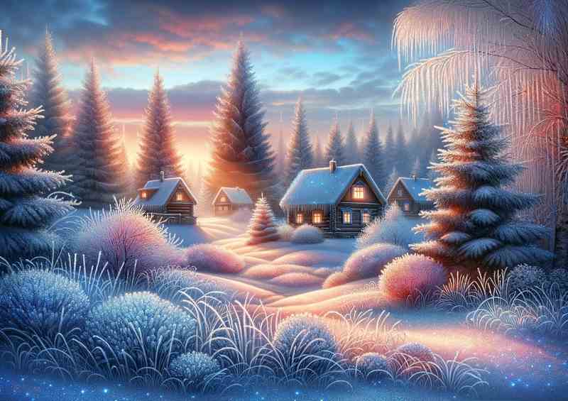 Glistening Frost A Winter Wonderland at Dawn | Metal Poster