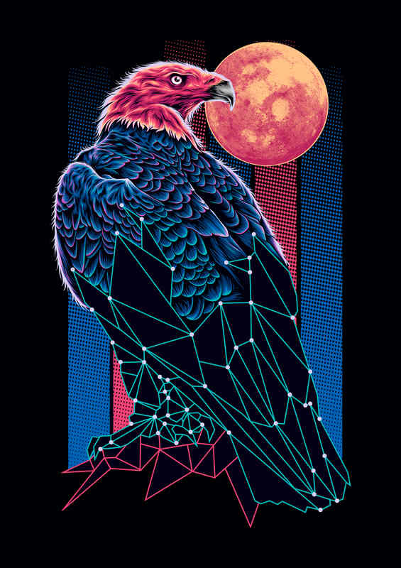 Geometric Eagle | Metal Poster