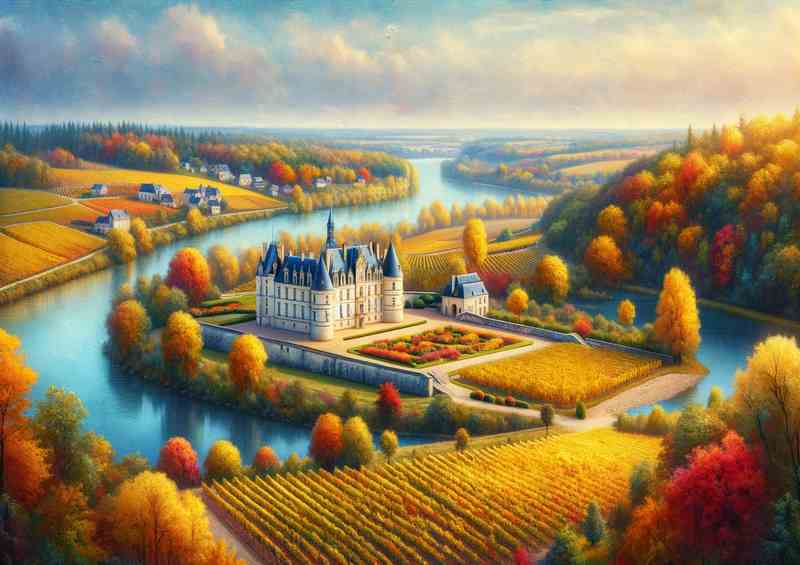 Autumn day in the Loire Valley France | Metal Poster