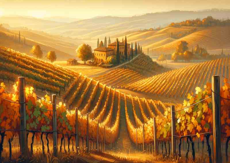 Autumn Evening in Tuscany Italy | Metal Poster