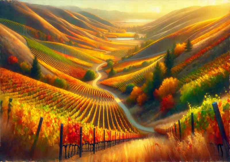 Autumn scene in the vineyards of Napa Valley USA | Metal Poster