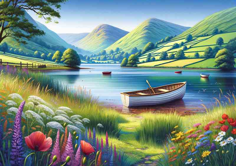 Bright Summer Day Metal Poster in the Lake District UK