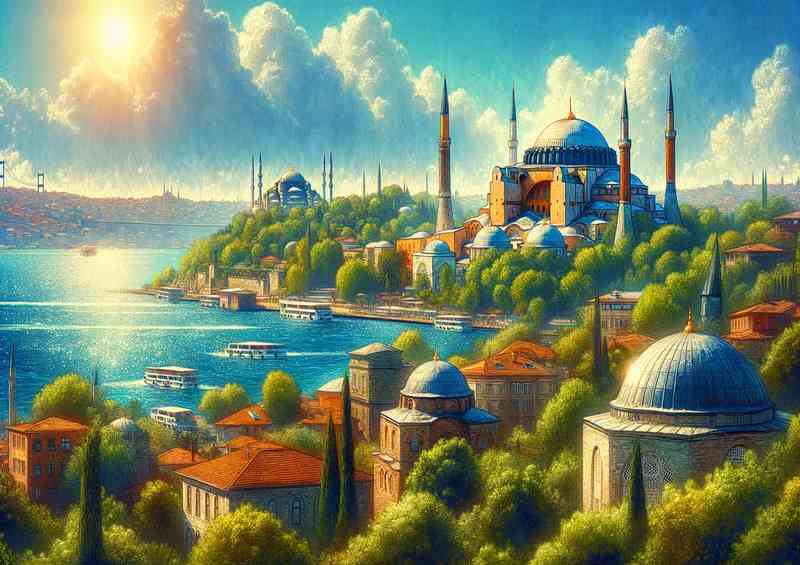 Istanbul Skyline | Metal Poster for Summer Afternoons