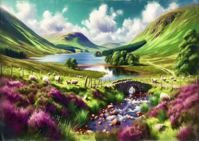 Scottish Highlands Serene Loch | Metal Poster