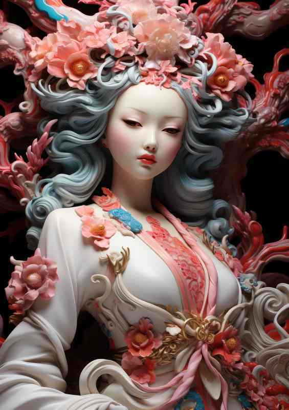 Geisha Paintings style Depictions in Art and Culture | Metal Poster