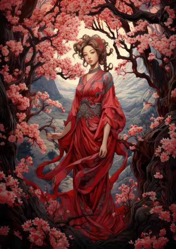 Geisha and Ikebana The Art of Japanese Flower Arranging | Metal Poster