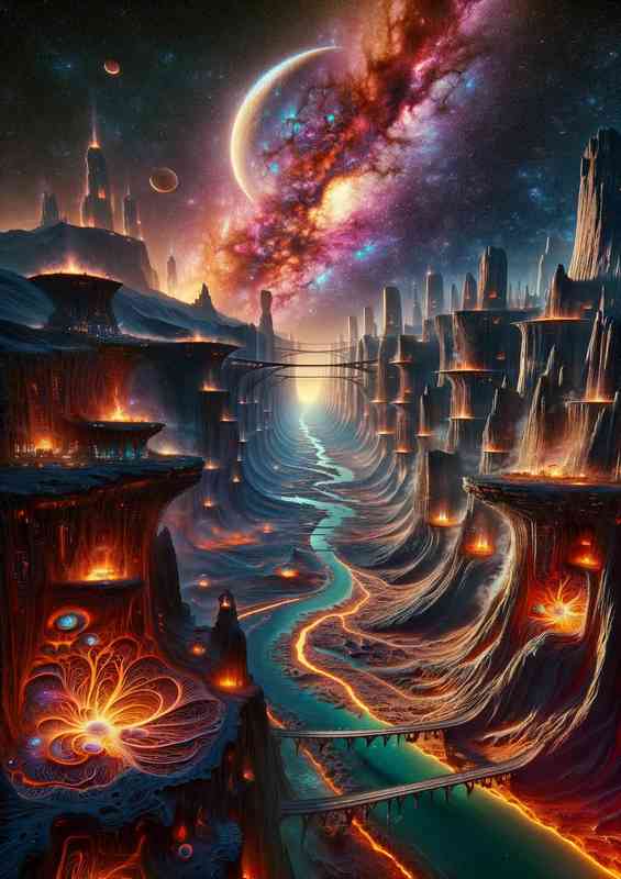 A fantasy planet expansive alien life | Metal Poster