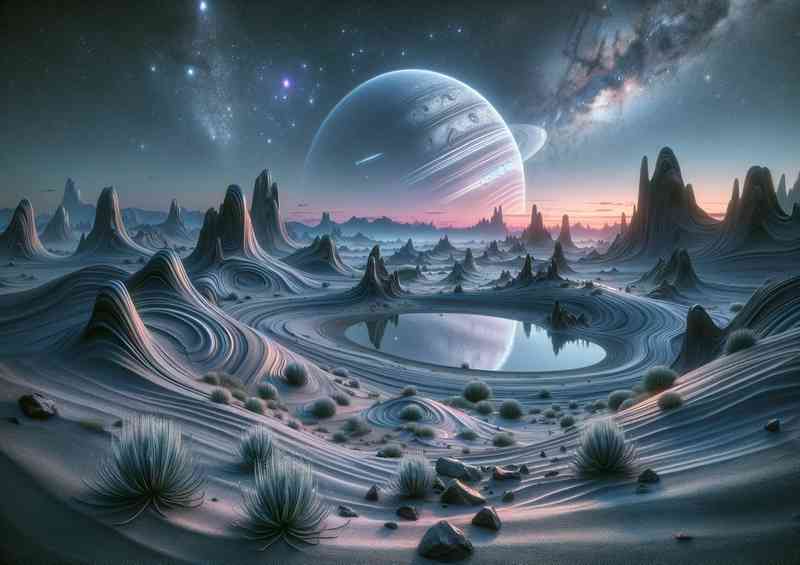 A view from a fantasy planet alien landscape | Metal Poster