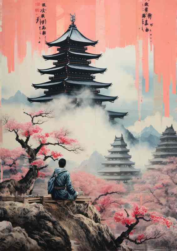 Samurai and Noh Theater Artistic Interactions | Metal Poster
