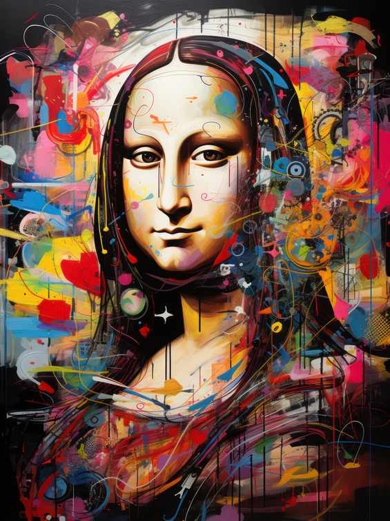 Mona Lisa splash art modern | Metal Poster