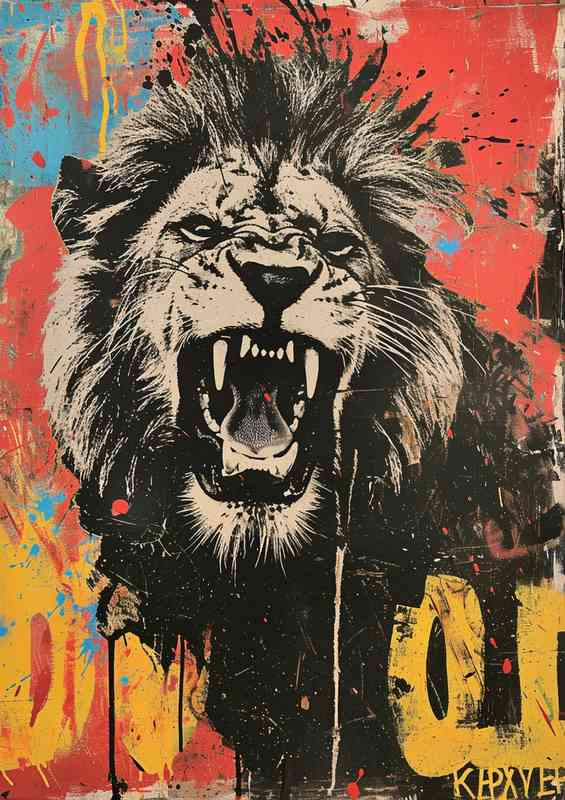 A Loins Roar graffiti art | Metal Poster