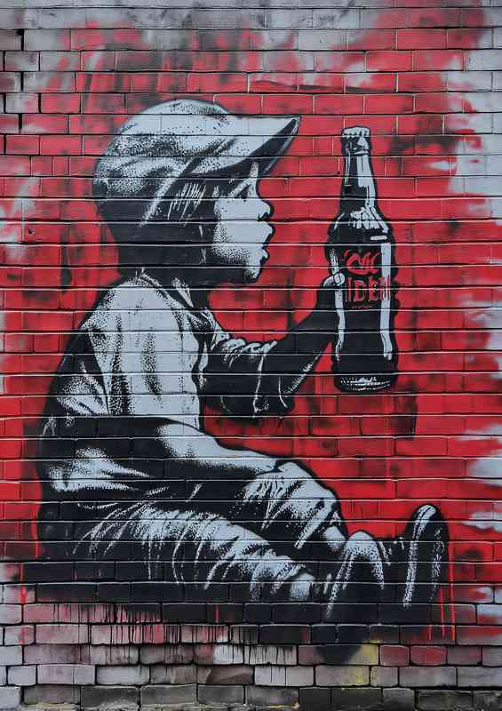 Banksy style coca cola | Metal Poster