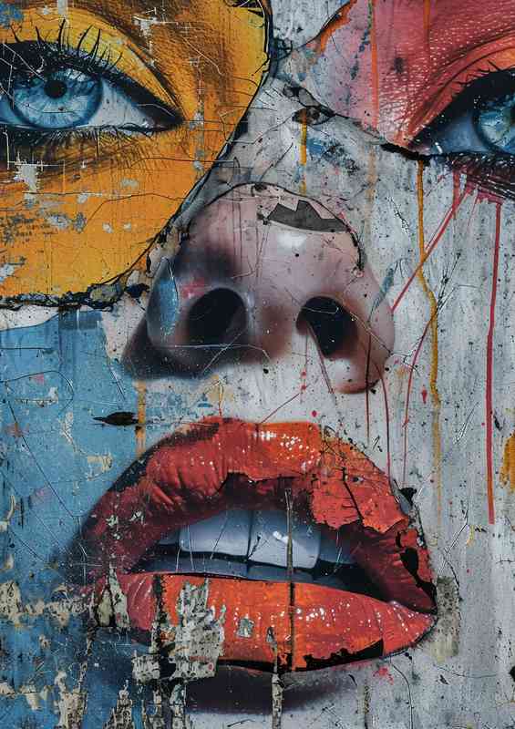 Face of a woman street art graffiti | Metal Poster
