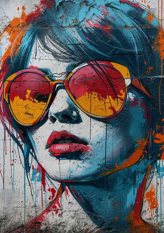 Girl in a pop art style with glasses | Metal Poster