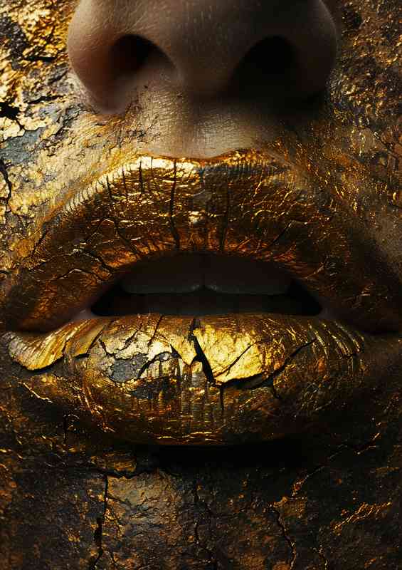 Gold leaf on a painted face | Metal Poster