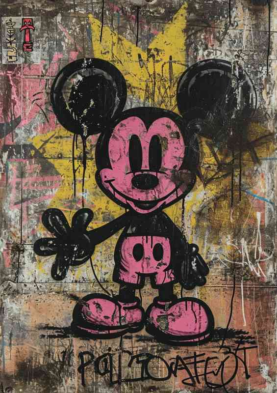 Graffiti mouse street art | Metal Poster