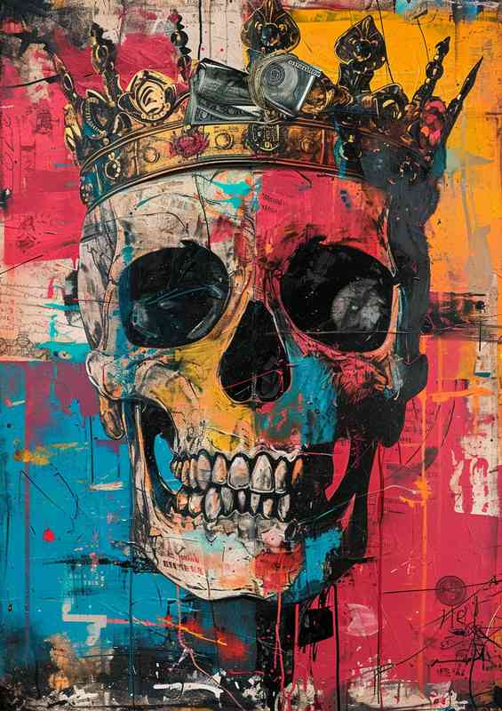 If the crown fits skull graffiti art | Metal Poster