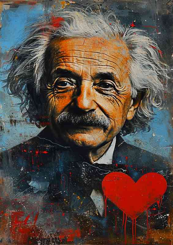 Live the answer albert einstein painting | Metal Poster