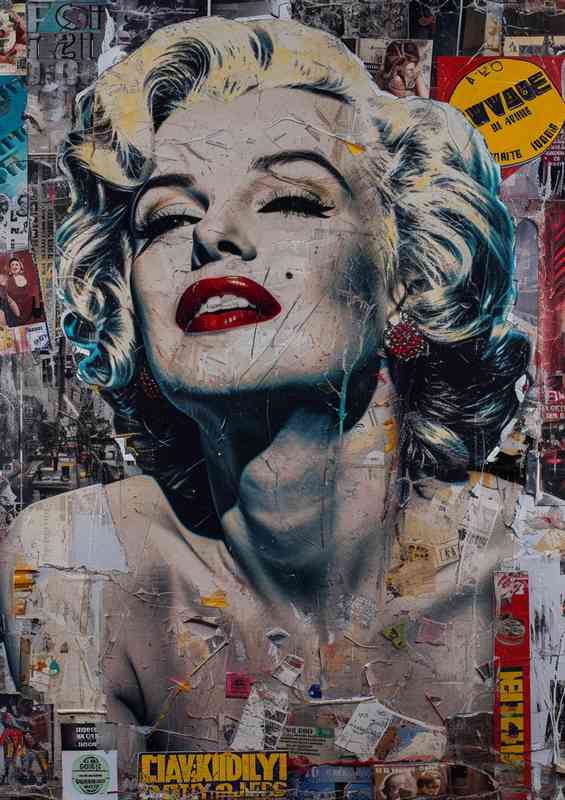 Marilyn monroe pictures in graffiti style | Metal Poster