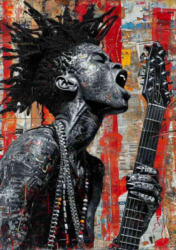 Rock guitar graffiti street art | Metal Poster