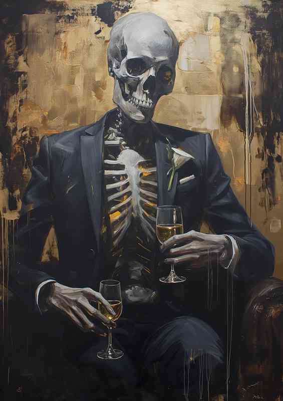 Skeleton waiting for his loved one to arrive | Metal Poster