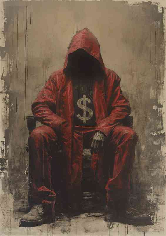 The red hooded dollar man | Metal Poster