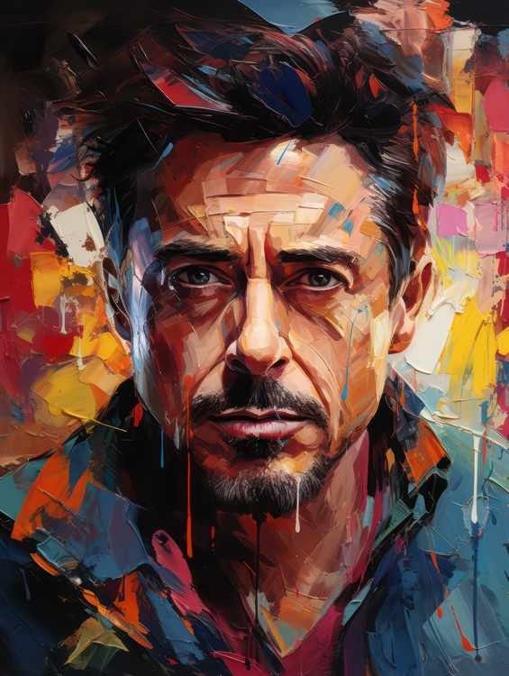 Robert Downey Jr Very colourful | Metal Poster