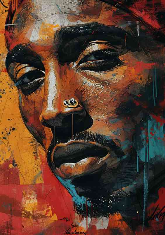 tupac graffiti street art | Metal Poster