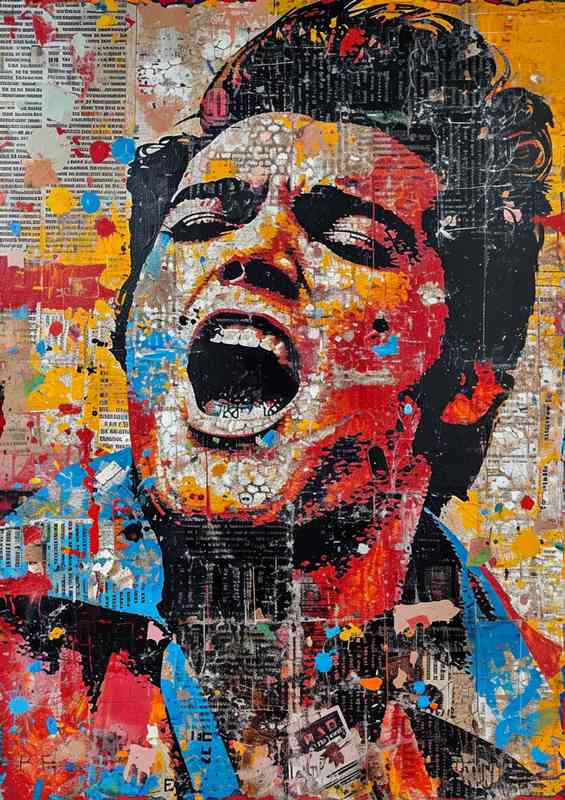 we will rock you by elvis in the style of contemporary | Metal Poster