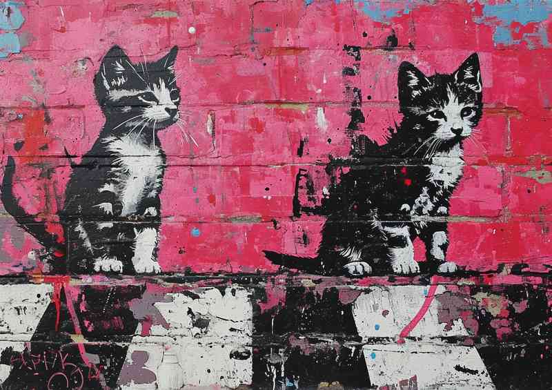 Abby road cats crossing art | Metal Poster