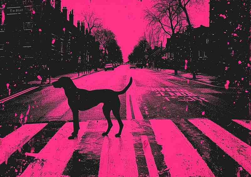 Abby road dog walking | Metal Poster