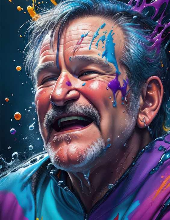 Robin Williams a spalsh of colour art | Metal Poster