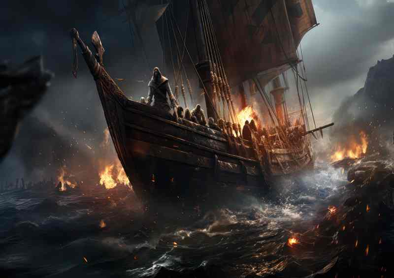 Viking Ships Revolutionized Ancient Sea Travel at war | Metal Poster