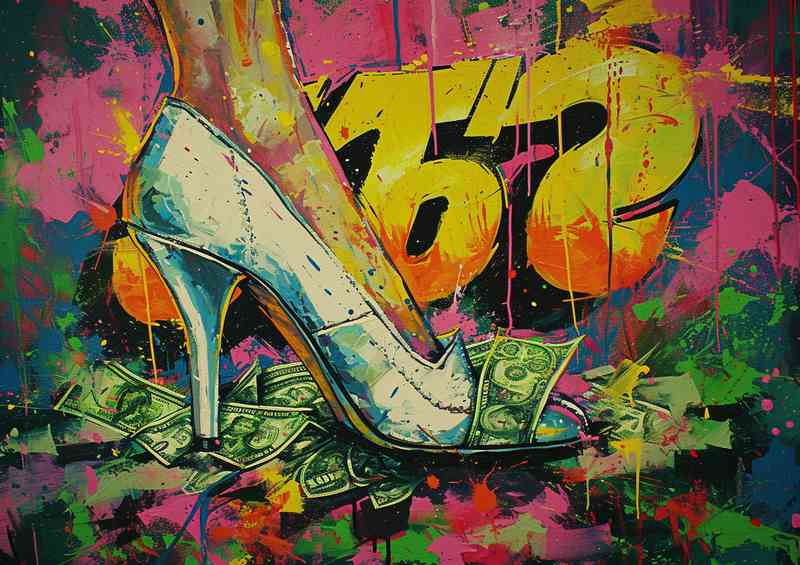 Dollar bills and fancy shoes | Metal Poster
