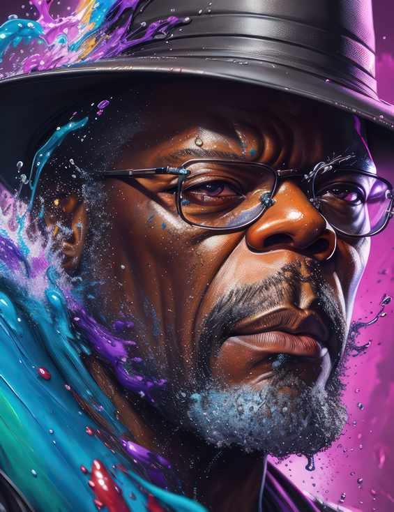 Samuel L Jackson with nice colours | Metal Poster