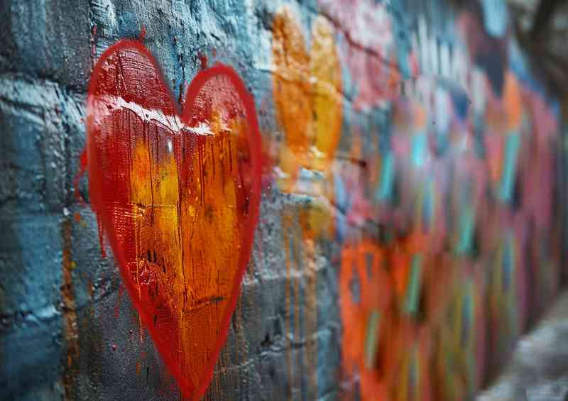 Its all about the love heart wall graffiti | Metal Poster