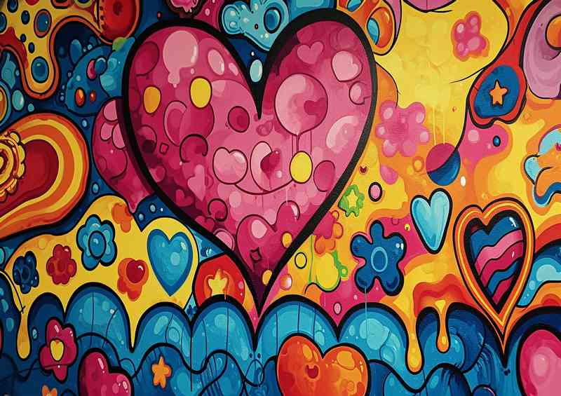 Love hearts is all we need graffitti | Metal Poster