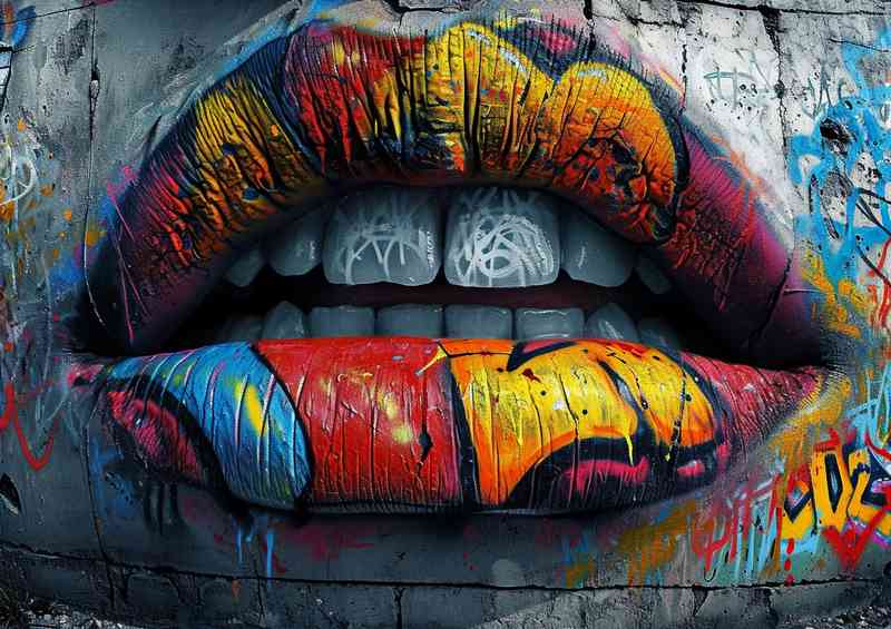 Mouth has graffiti painted all over | Metal Poster