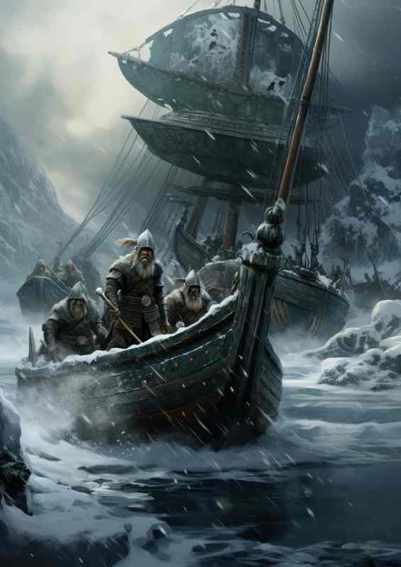 The Ingenious Design of Norse Warships in battle | Metal Poster