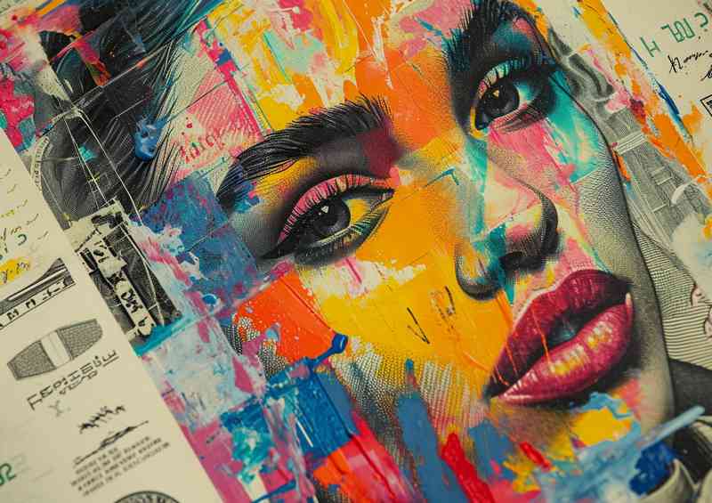 Street art girl mixed style | Metal Poster