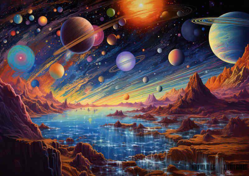Fantasy Universe Planets Metal Poster