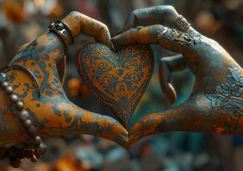 Two hands love heart | Metal Poster